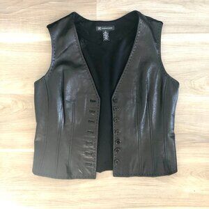 INC International Concepts Leather Vest Size Small